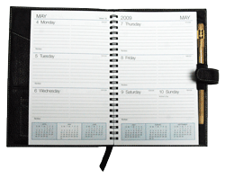 Wire Bound Spiral Leather Calendars