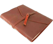 rough cut writer's wrap journal with leather tie